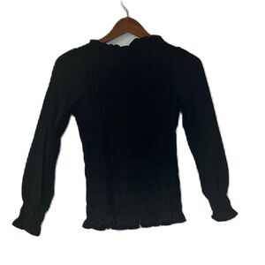 Miss Finch NYC black woman's XS textured sliming top statement casual neutral